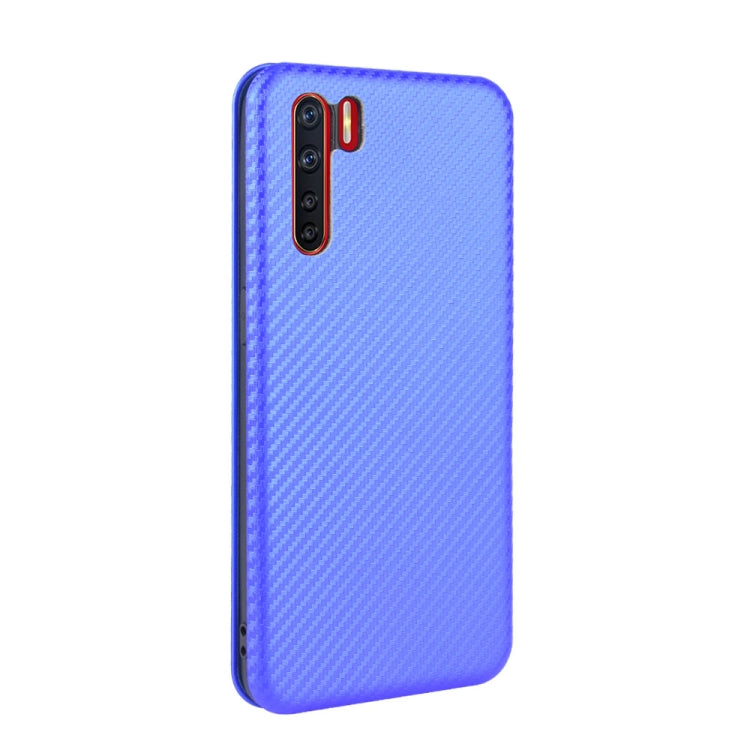 For OPPO A91 / F15 Reno3(Southeast Asia Version) Carbon Fiber Texture Horizontal Flip TPU + PC + PU Leather Case with Card Slot
