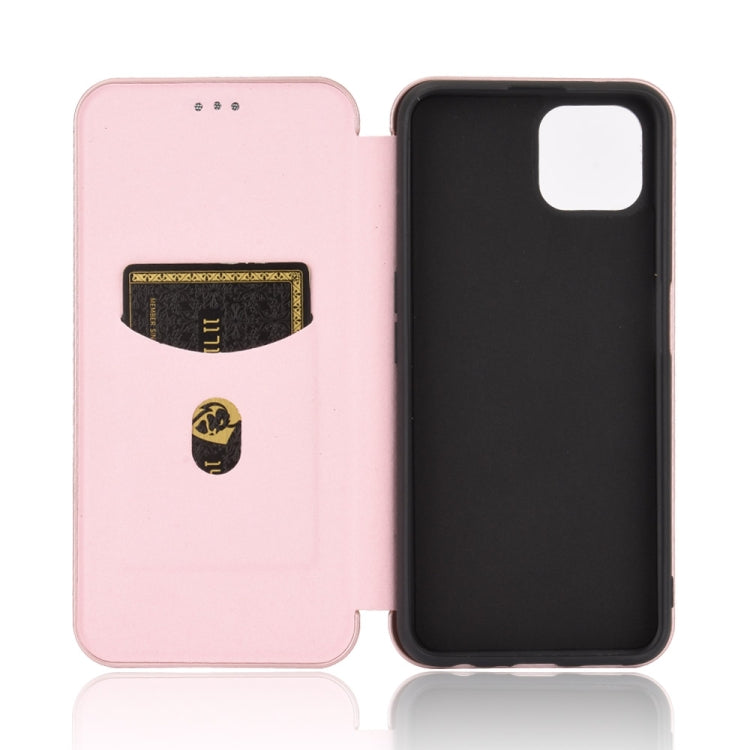 For OPPO A92s Carbon Fiber Texture Horizontal Flip TPU + PC + PU Leather Case with Card Slot