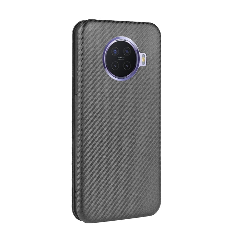 For OPPO Ace2 Carbon Fiber Texture Horizontal Flip TPU + PC + PU Leather Case with Card Slot