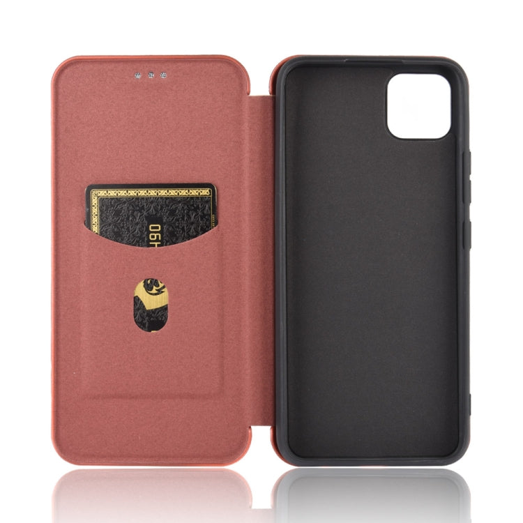 For OPPO Realme C11 Carbon Fiber Texture Horizontal Flip TPU + PC + PU Leather Case with Card Slot