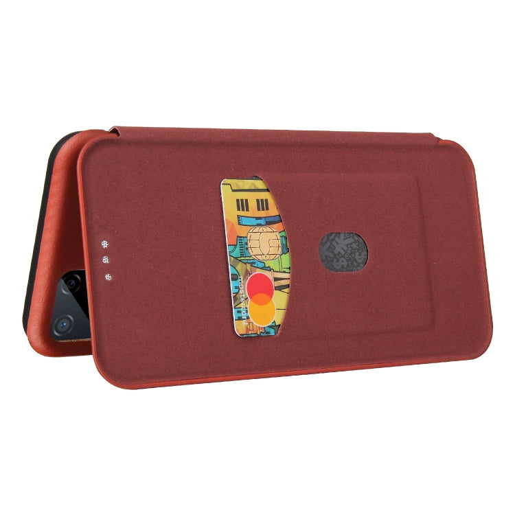 For OPPO Realme C15 Carbon Fiber Texture Horizontal Flip TPU + PC + PU Leather Case with Card Slot