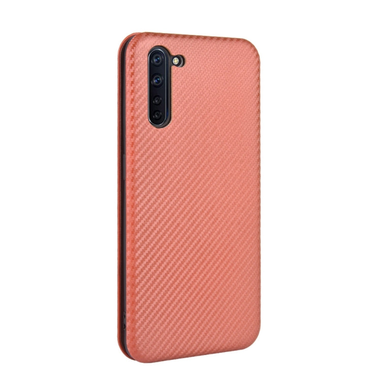 For OPPO Reno3 A(Japanese Version) Carbon Fiber Texture Horizontal Flip TPU + PC + PU Leather Case with Card Slot
