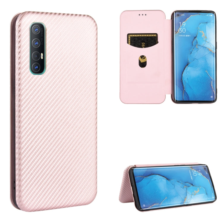 For OPPO Reno3 Pro 5G / Find X2 Neo Carbon Fiber Texture Horizontal Flip TPU + PC + PU Leather Case with Card Slot