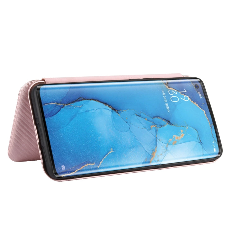 For OPPO Reno3 Pro 5G / Find X2 Neo Carbon Fiber Texture Horizontal Flip TPU + PC + PU Leather Case with Card Slot