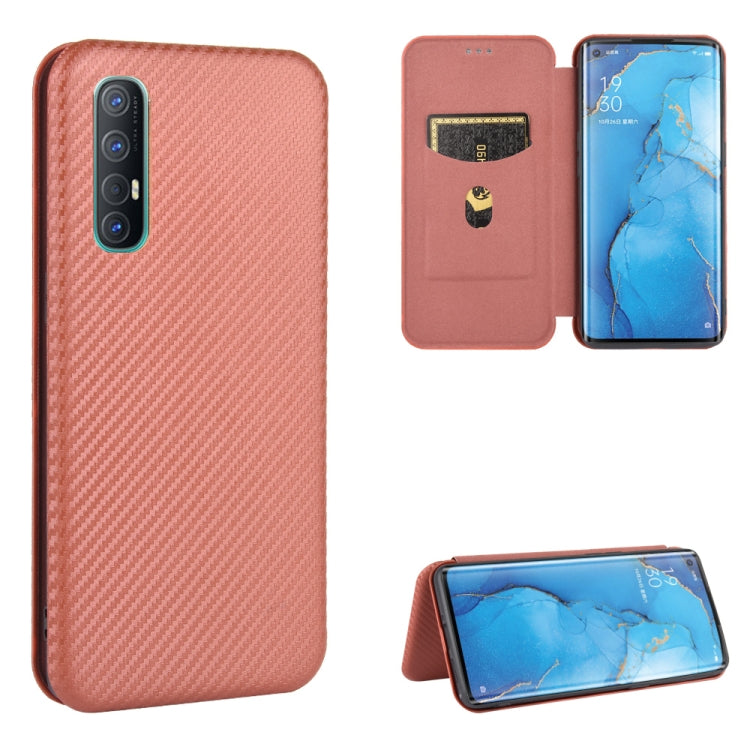 For OPPO Reno3 Pro 5G / Find X2 Neo Carbon Fiber Texture Horizontal Flip TPU + PC + PU Leather Case with Card Slot