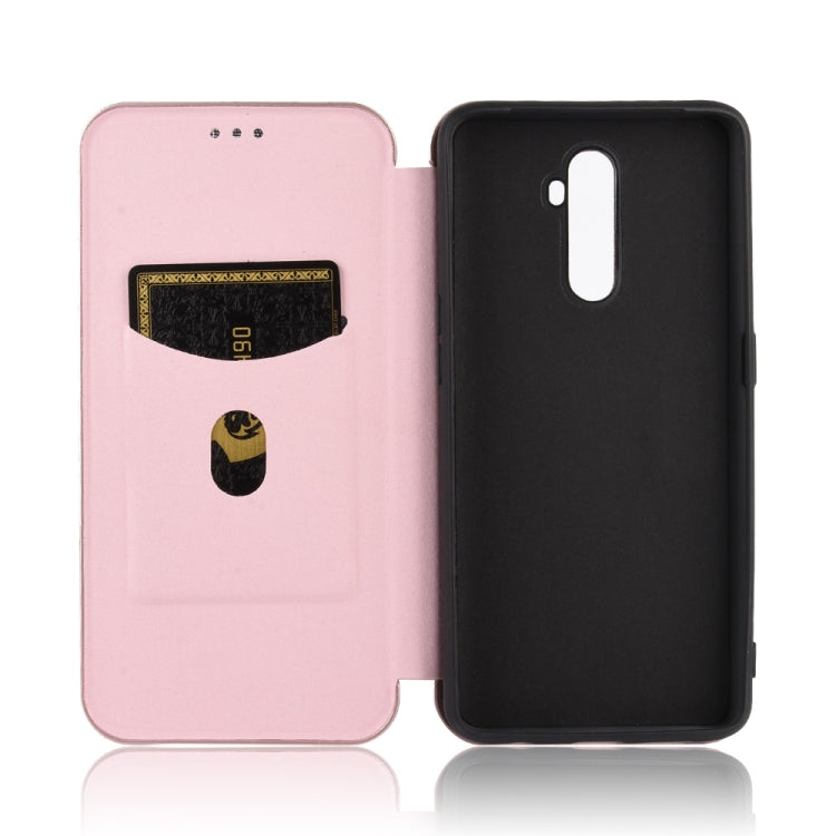 For OPPO Rnoe Ace Carbon Fiber Texture Horizontal Flip TPU + PC + PU Leather Case with Card Slot