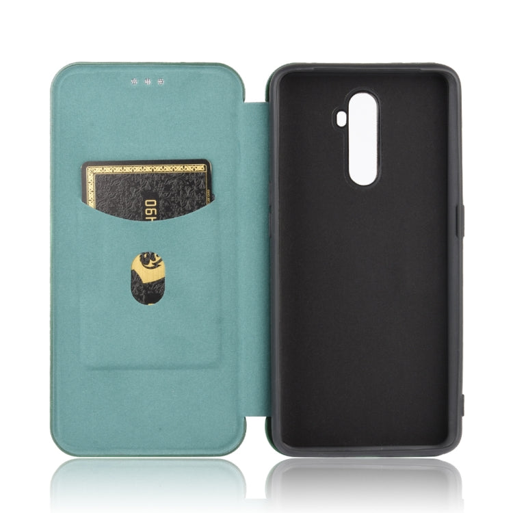 For OPPO Rnoe Ace Carbon Fiber Texture Horizontal Flip TPU + PC + PU Leather Case with Card Slot