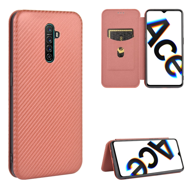 For OPPO Rnoe Ace Carbon Fiber Texture Horizontal Flip TPU + PC + PU Leather Case with Card Slot
