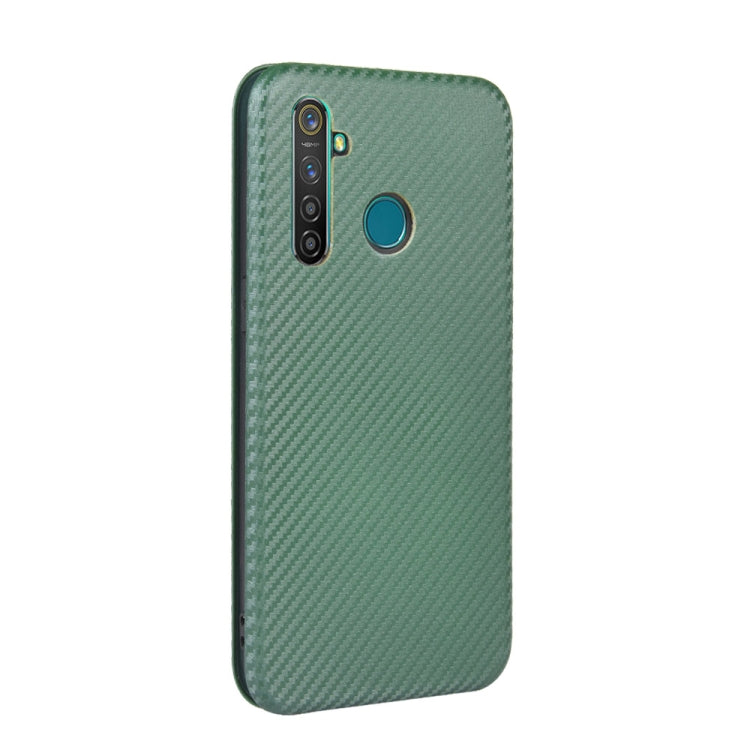 For OPPO Realme 5 / Realme 5s Carbon Fiber Texture Horizontal Flip TPU + PC + PU Leather Case with Card Slot
