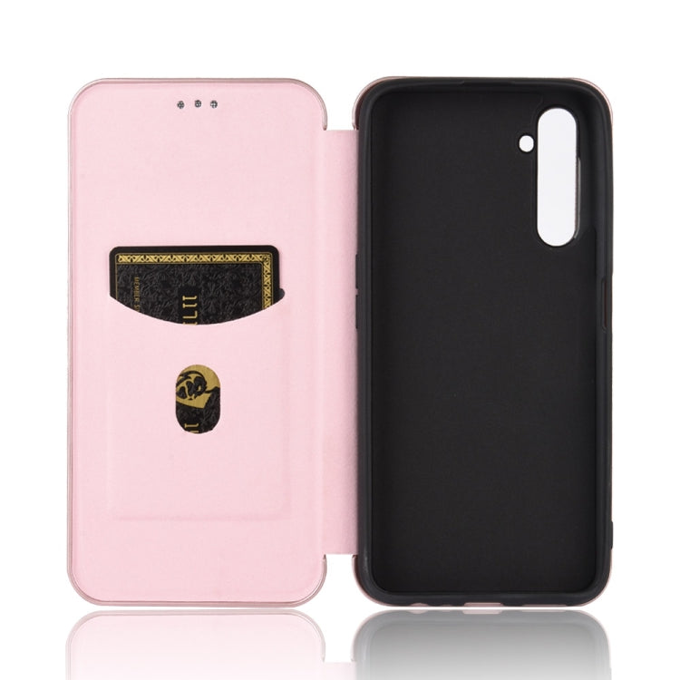 For OPPO Realme 6 Carbon Fiber Texture Horizontal Flip TPU + PC + PU Leather Case with Card Slot