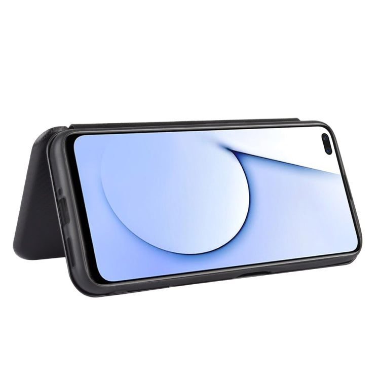 For OPPO Realme X50 / X50 5G Carbon Fiber Texture Horizontal Flip TPU + PC + PU Leather Case with Card Slot