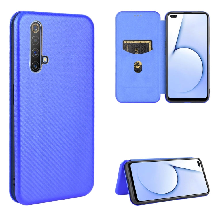 For OPPO Realme X50 / X50 5G Carbon Fiber Texture Horizontal Flip TPU + PC + PU Leather Case with Card Slot