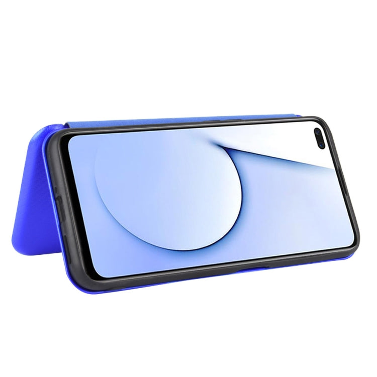 For OPPO Realme X50 / X50 5G Carbon Fiber Texture Horizontal Flip TPU + PC + PU Leather Case with Card Slot