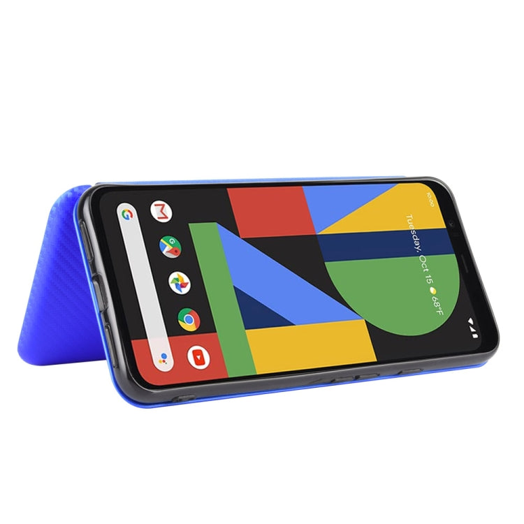 For Google Pixel 4 XL Carbon Fiber Texture Horizontal Flip TPU + PC + PU Leather Case with Card Slot