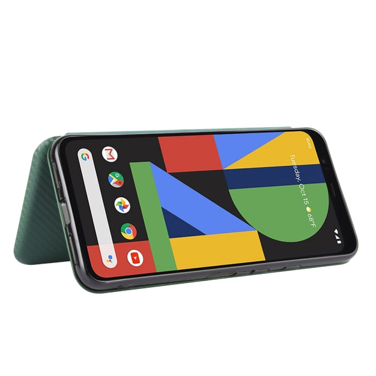 For Google Pixel 4 XL Carbon Fiber Texture Horizontal Flip TPU + PC + PU Leather Case with Card Slot
