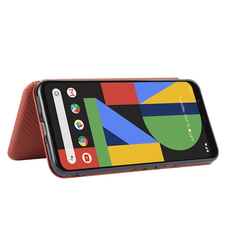 For Google Pixel 4 XL Carbon Fiber Texture Horizontal Flip TPU + PC + PU Leather Case with Card Slot
