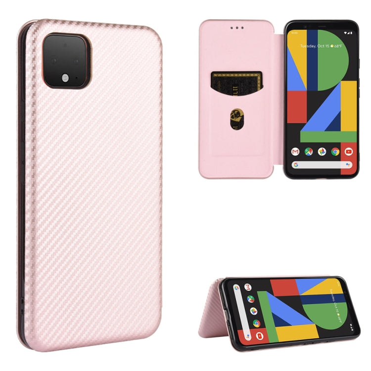 For Google Pixel 4 Carbon Fiber Texture Horizontal Flip TPU + PC + PU Leather Case with Card Slot