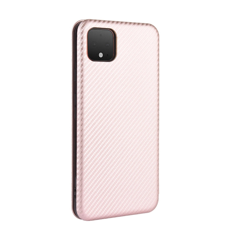 For Google Pixel 4 Carbon Fiber Texture Horizontal Flip TPU + PC + PU Leather Case with Card Slot
