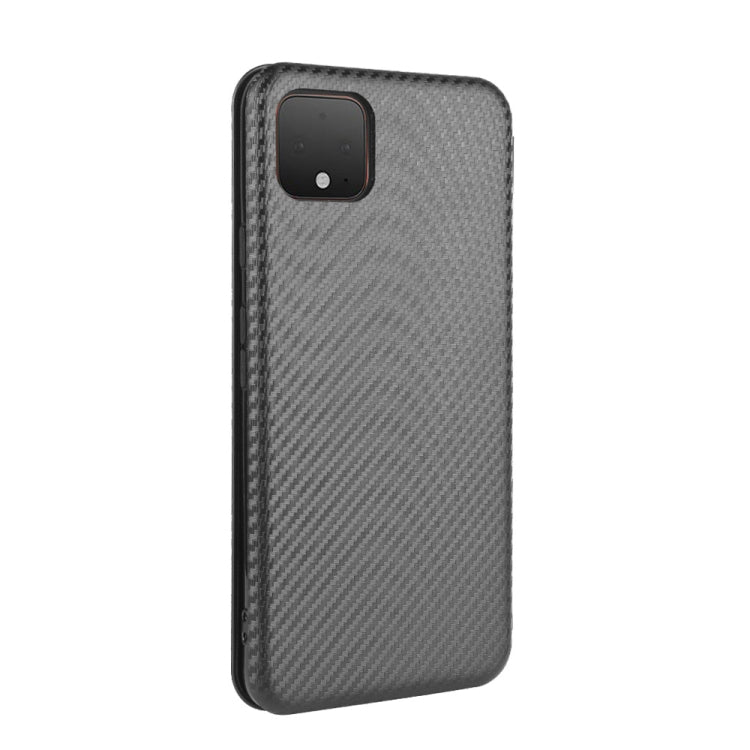 For Google Pixel 4 Carbon Fiber Texture Horizontal Flip TPU + PC + PU Leather Case with Card Slot