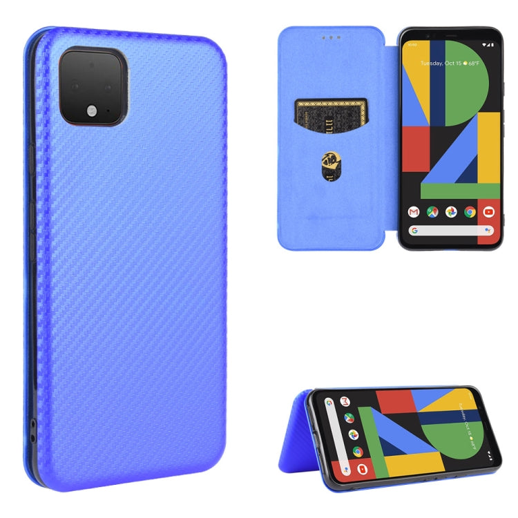 For Google Pixel 4 Carbon Fiber Texture Horizontal Flip TPU + PC + PU Leather Case with Card Slot