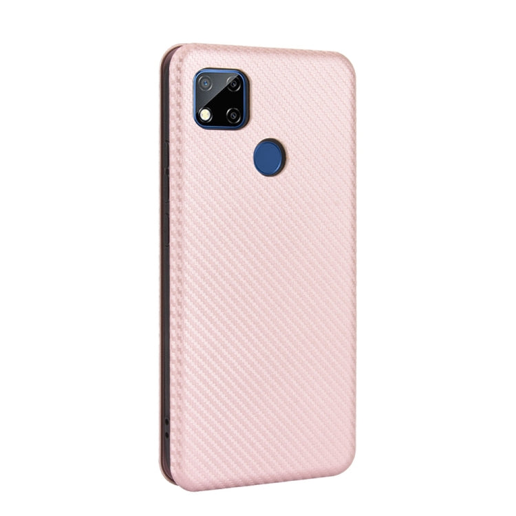 For Xiaomi Redmi 9C Carbon Fiber Texture Horizontal Flip TPU + PC + PU Leather Case with Card Slot