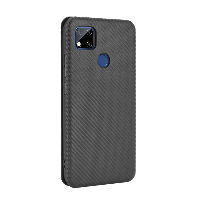 For Xiaomi Redmi 9C Carbon Fiber Texture Horizontal Flip TPU + PC + PU Leather Case with Card Slot