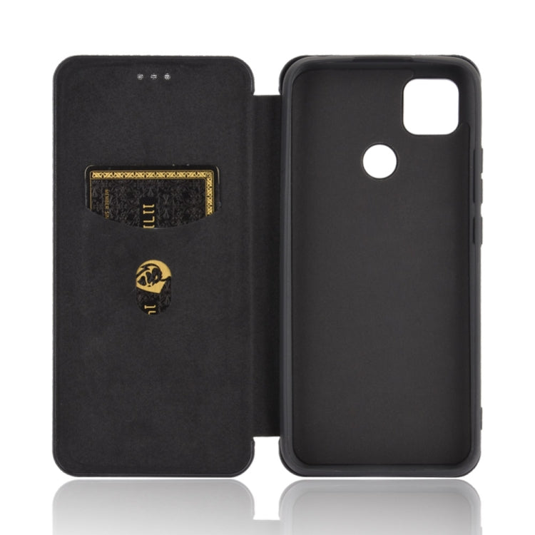 For Xiaomi Redmi 9C Carbon Fiber Texture Horizontal Flip TPU + PC + PU Leather Case with Card Slot
