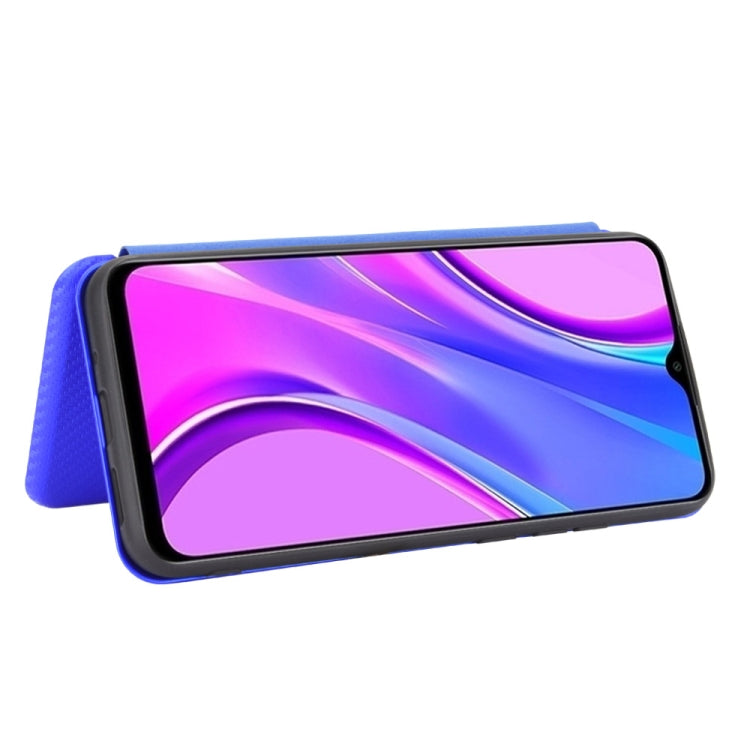 For Xiaomi Redmi 9C Carbon Fiber Texture Horizontal Flip TPU + PC + PU Leather Case with Card Slot