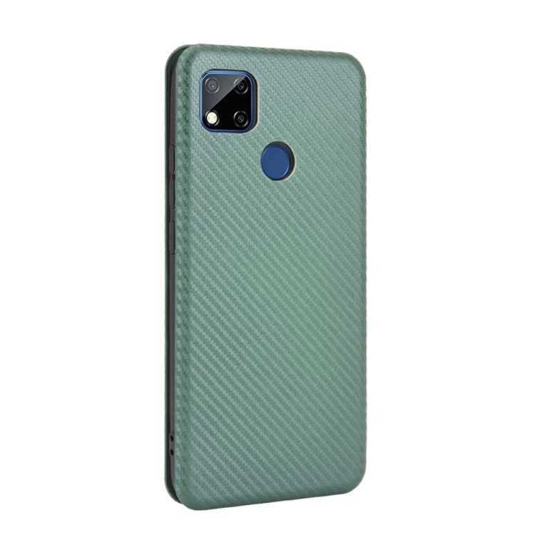 For Xiaomi Redmi 9C Carbon Fiber Texture Horizontal Flip TPU + PC + PU Leather Case with Card Slot