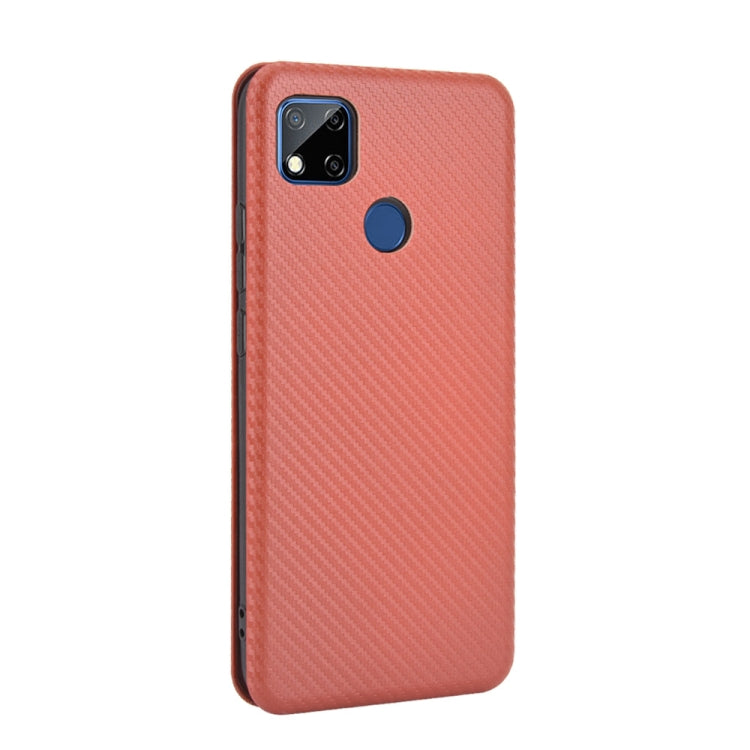 For Xiaomi Redmi 9C Carbon Fiber Texture Horizontal Flip TPU + PC + PU Leather Case with Card Slot