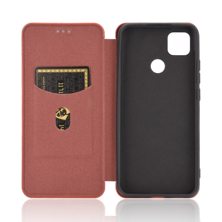 For Xiaomi Redmi 9C Carbon Fiber Texture Horizontal Flip TPU + PC + PU Leather Case with Card Slot