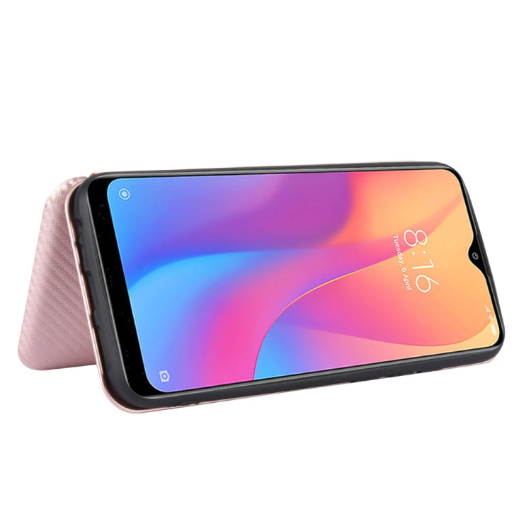 For Xiaomi Redmi 8A Carbon Fiber Texture Horizontal Flip TPU + PC + PU Leather Case with Card Slot