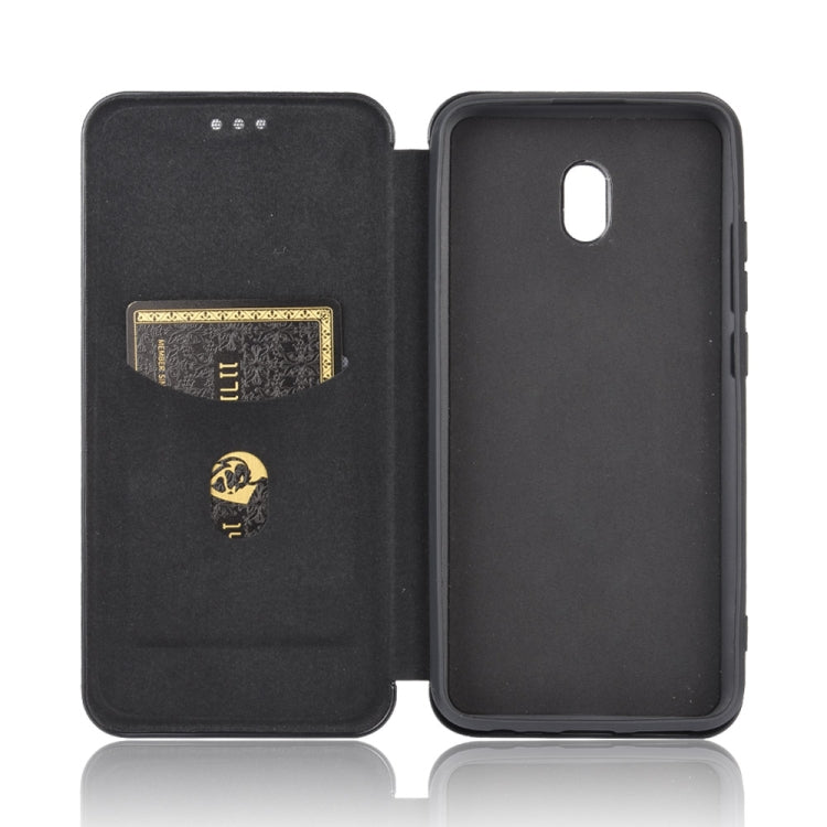 For Xiaomi Redmi 8A Carbon Fiber Texture Horizontal Flip TPU + PC + PU Leather Case with Card Slot