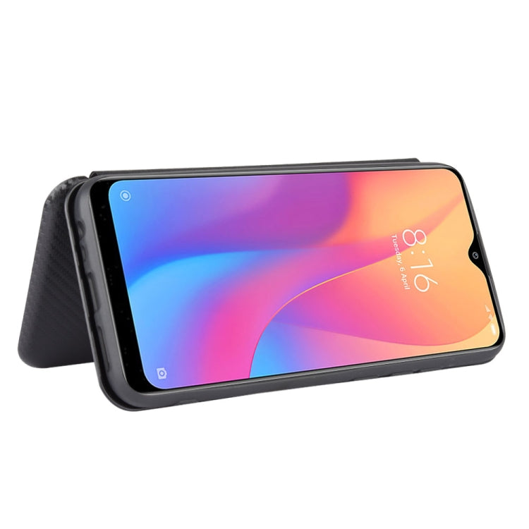 For Xiaomi Redmi 8A Carbon Fiber Texture Horizontal Flip TPU + PC + PU Leather Case with Card Slot