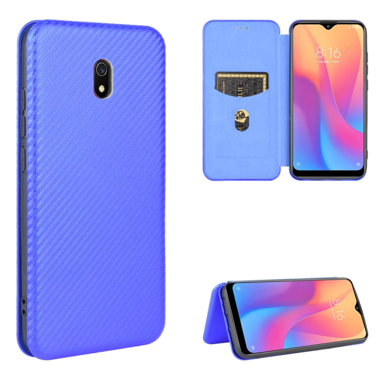 For Xiaomi Redmi 8A Carbon Fiber Texture Horizontal Flip TPU + PC + PU Leather Case with Card Slot
