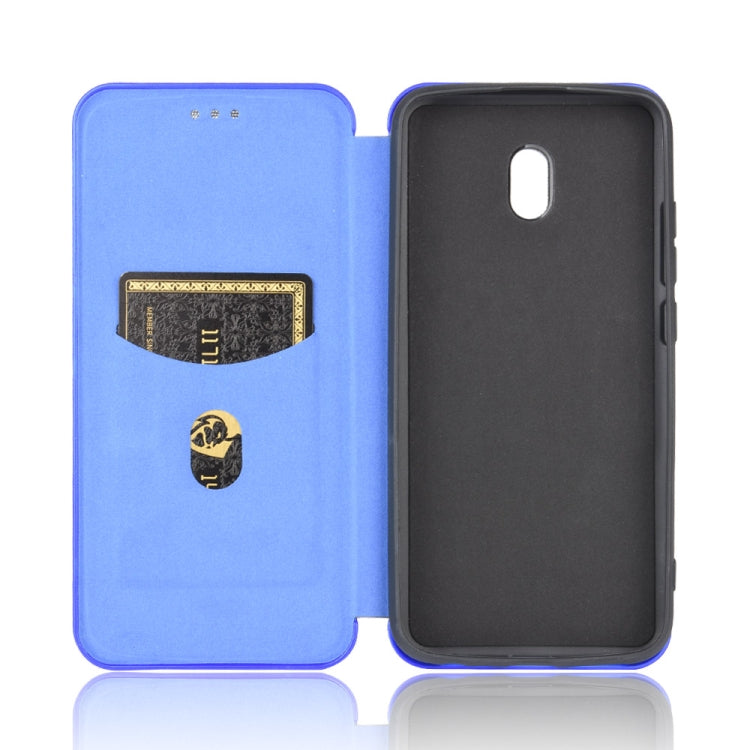 For Xiaomi Redmi 8A Carbon Fiber Texture Horizontal Flip TPU + PC + PU Leather Case with Card Slot