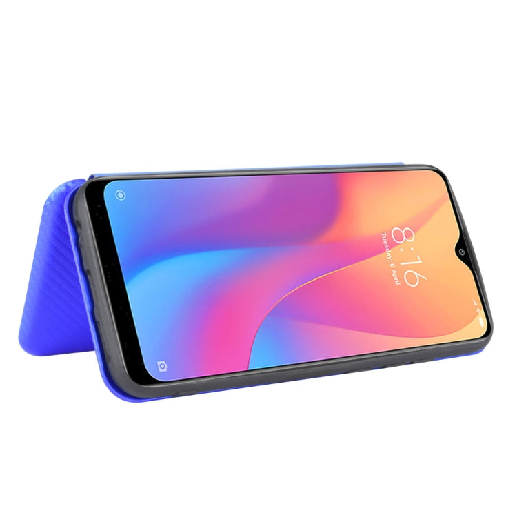 For Xiaomi Redmi 8A Carbon Fiber Texture Horizontal Flip TPU + PC + PU Leather Case with Card Slot