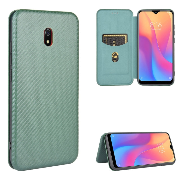 For Xiaomi Redmi 8A Carbon Fiber Texture Horizontal Flip TPU + PC + PU Leather Case with Card Slot