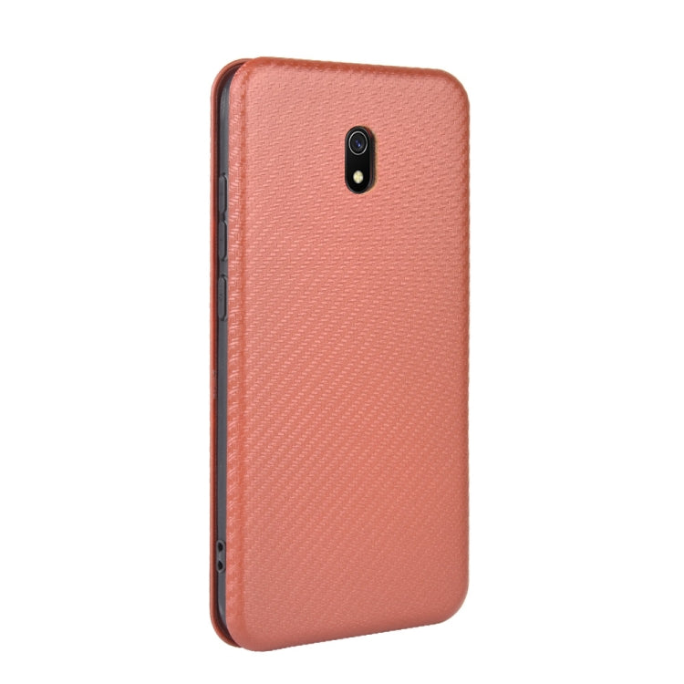 For Xiaomi Redmi 8A Carbon Fiber Texture Horizontal Flip TPU + PC + PU Leather Case with Card Slot