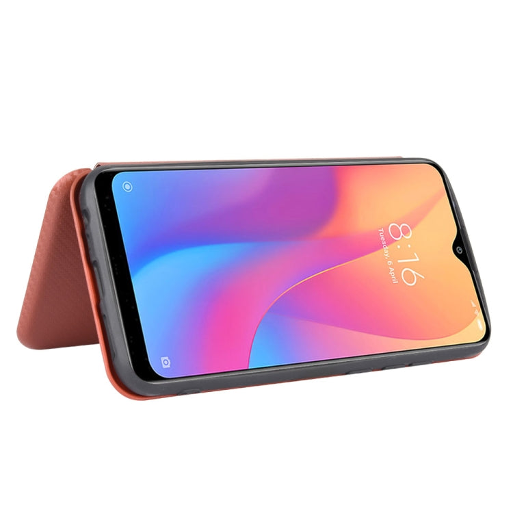 For Xiaomi Redmi 8A Carbon Fiber Texture Horizontal Flip TPU + PC + PU Leather Case with Card Slot