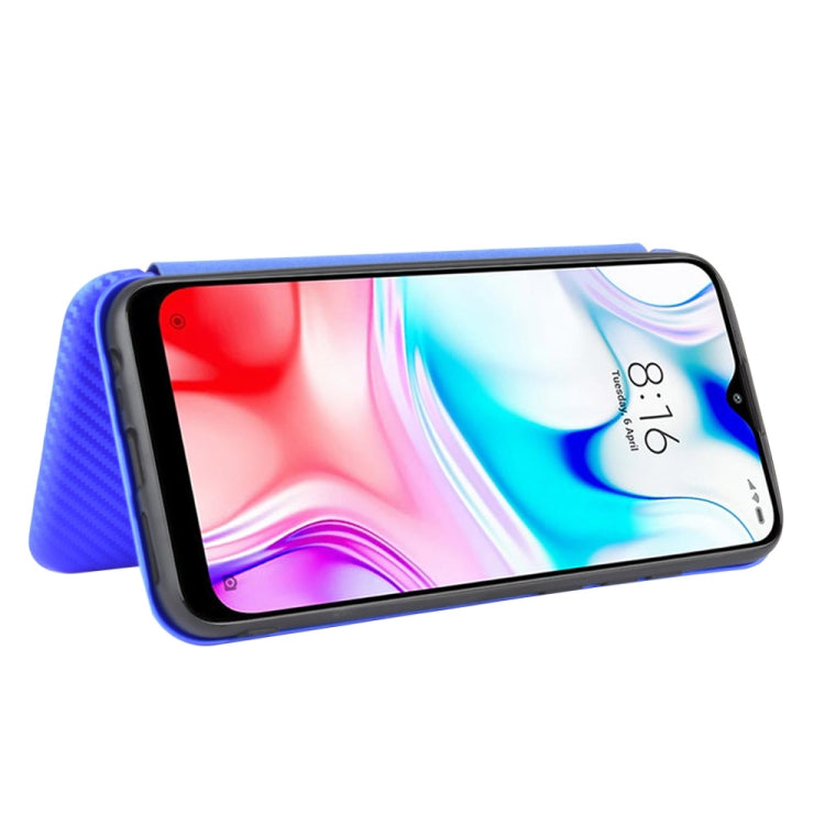 For Xiaomi Redmi 8 Carbon Fiber Texture Horizontal Flip TPU + PC + PU Leather Case with Card Slot