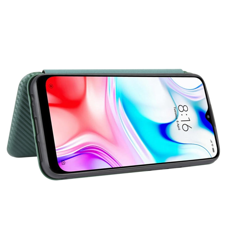 For Xiaomi Redmi 8 Carbon Fiber Texture Horizontal Flip TPU + PC + PU Leather Case with Card Slot