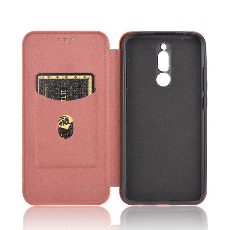For Xiaomi Redmi 8 Carbon Fiber Texture Horizontal Flip TPU + PC + PU Leather Case with Card Slot
