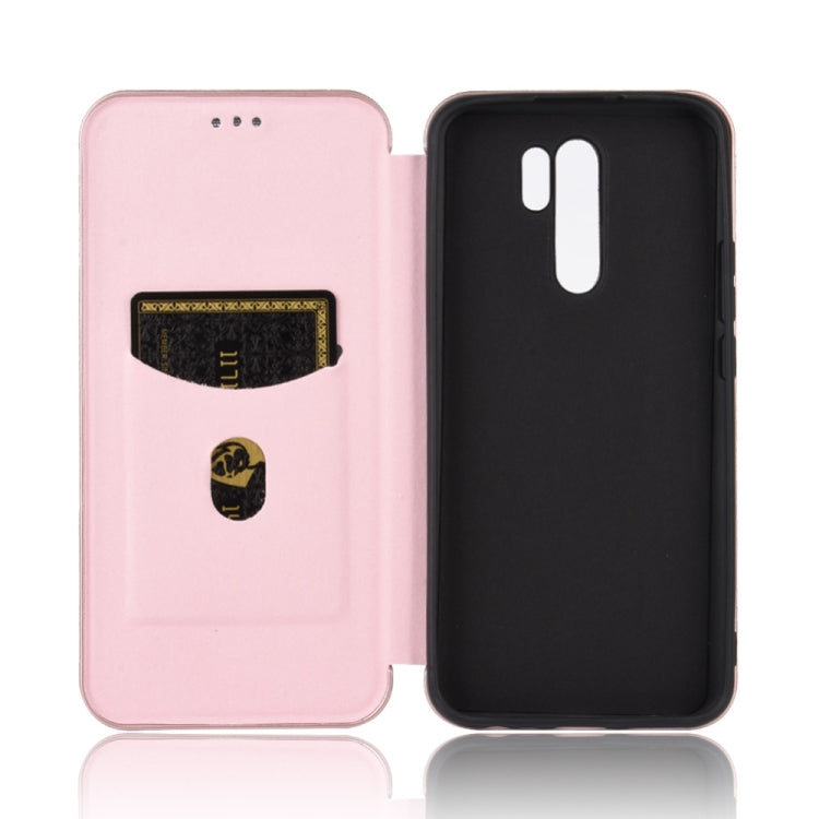 For Xiaomi Redmi 9 Carbon Fiber Texture Horizontal Flip TPU + PC + PU Leather Case with Card Slot