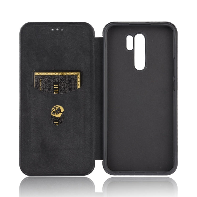 For Xiaomi Redmi 9 Carbon Fiber Texture Horizontal Flip TPU + PC + PU Leather Case with Card Slot