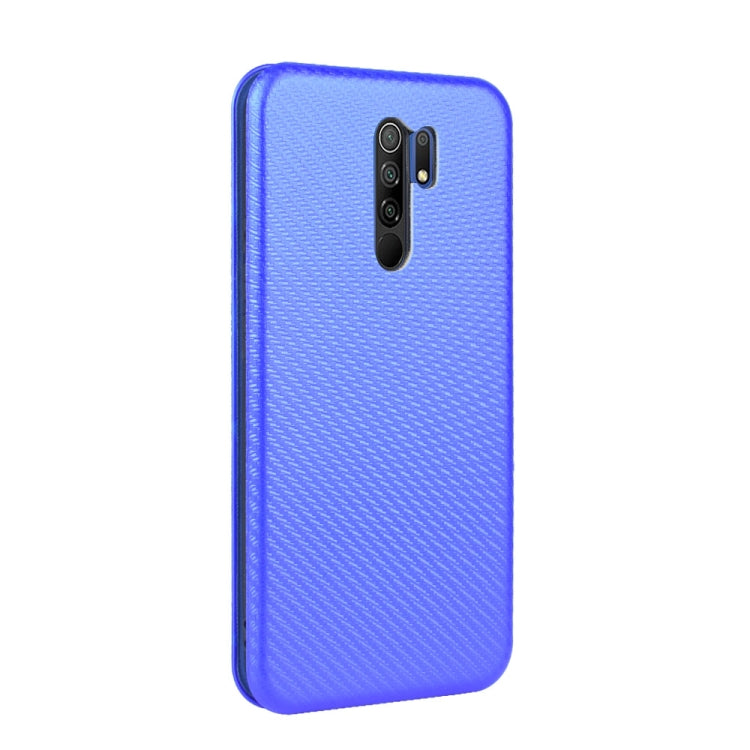 For Xiaomi Redmi 9 Carbon Fiber Texture Horizontal Flip TPU + PC + PU Leather Case with Card Slot