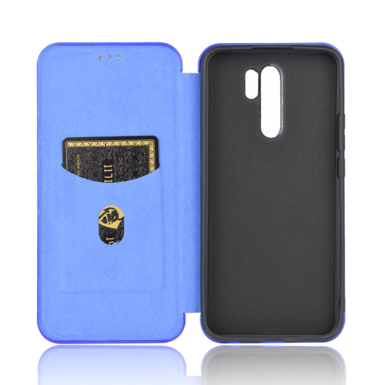For Xiaomi Redmi 9 Carbon Fiber Texture Horizontal Flip TPU + PC + PU Leather Case with Card Slot