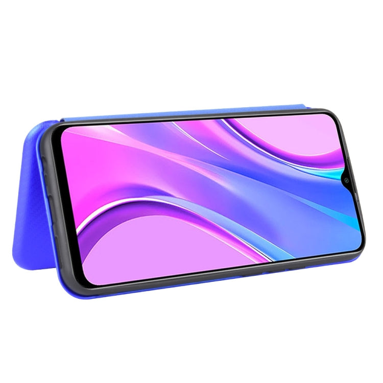 For Xiaomi Redmi 9 Carbon Fiber Texture Horizontal Flip TPU + PC + PU Leather Case with Card Slot