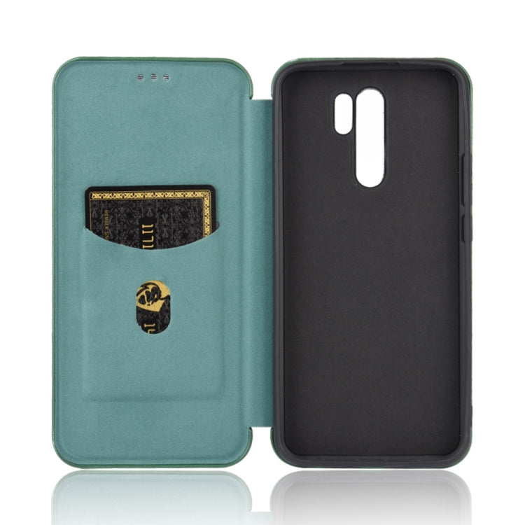 For Xiaomi Redmi 9 Carbon Fiber Texture Horizontal Flip TPU + PC + PU Leather Case with Card Slot