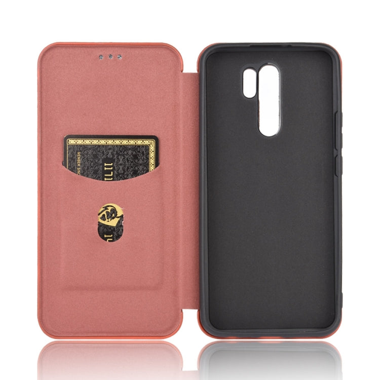 For Xiaomi Redmi 9 Carbon Fiber Texture Horizontal Flip TPU + PC + PU Leather Case with Card Slot